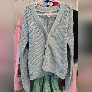 Cat & Jack Soft Blue Green Kids Cardigan
